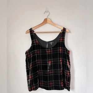 JCrew suede flannel tank | size: 8 (fits m-m/l)